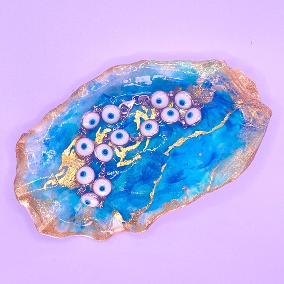 Evil Eye Resin 925 Silver Bracelet - Picture 3 of 7